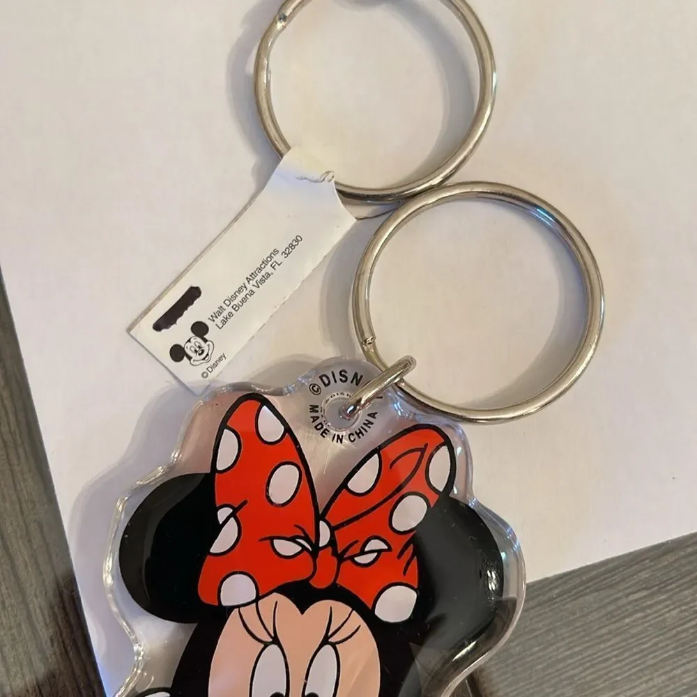 Vtg 80s Walt Disney World Disneyland Mickey & Minnie Mouse Keychains 4